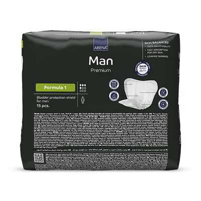 ضمادات Abena Man Formula 1 Premium، امتصاص 450 مل، عبوة 15 فوطة من Holland & Barrett - اشترِ عبر الإنترنت من McGrocer