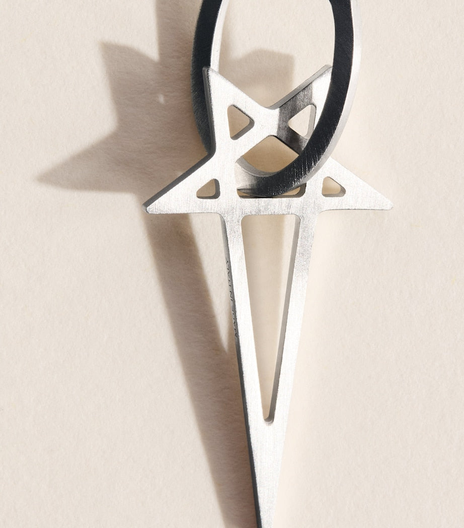 Rick Owens pentagram single earring 4cm - British product