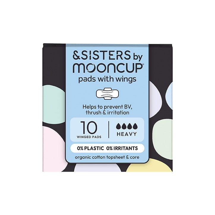 &SISTERS by Mooncup Organic Cotton Period Pads with Wings - Heavy 10 Pack GOODS Holland&Barrett   