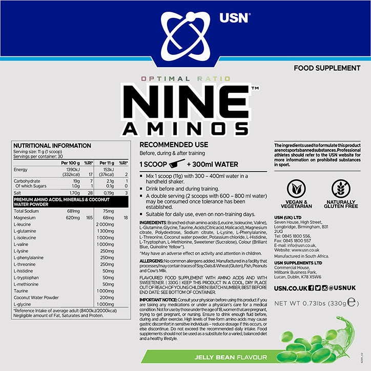 USN Nine Aminos Pineapple 330g GOODS Holland&Barrett