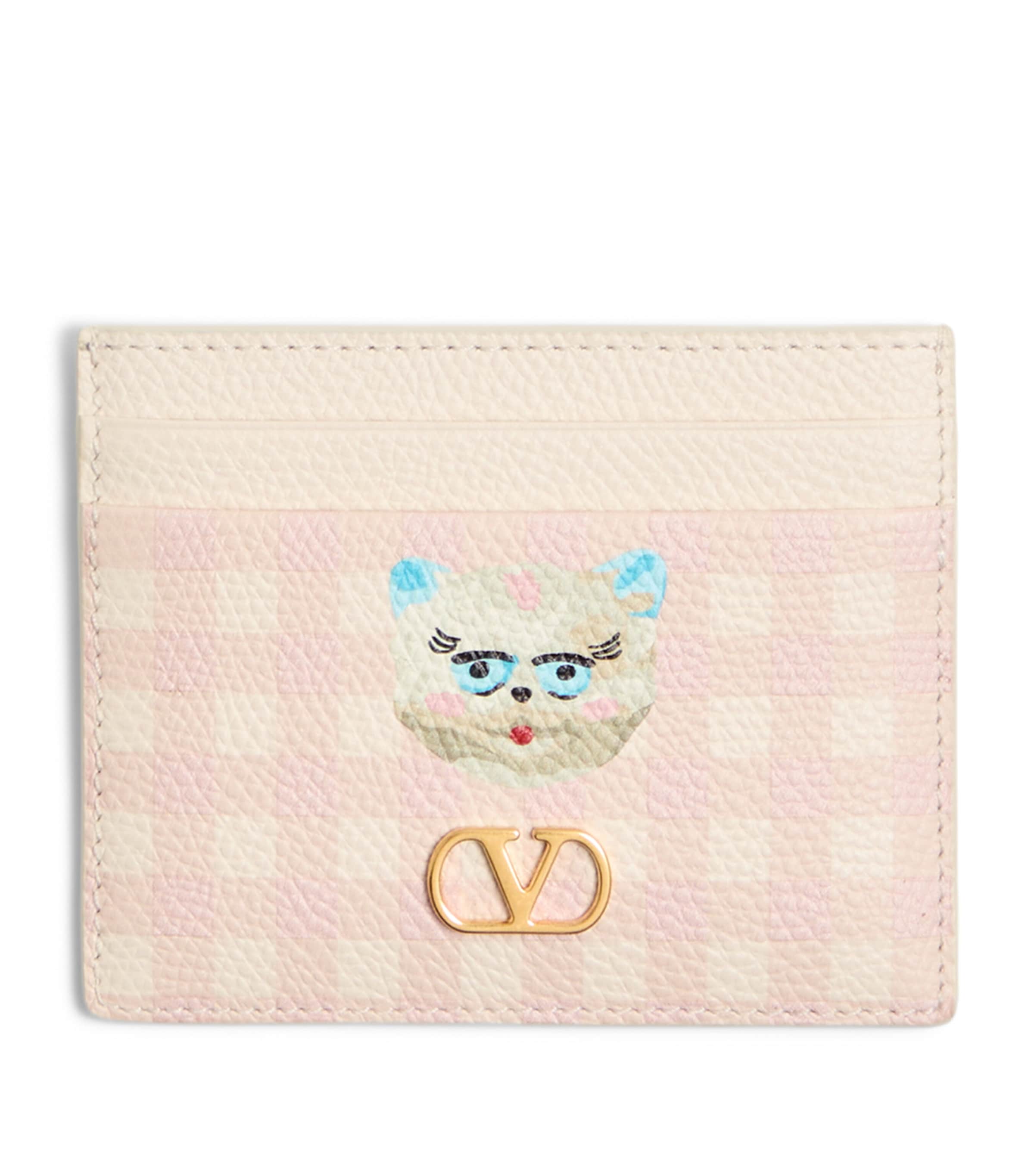 Valentino Garavani VLogo Signature grained leather card holder, imported from the UK