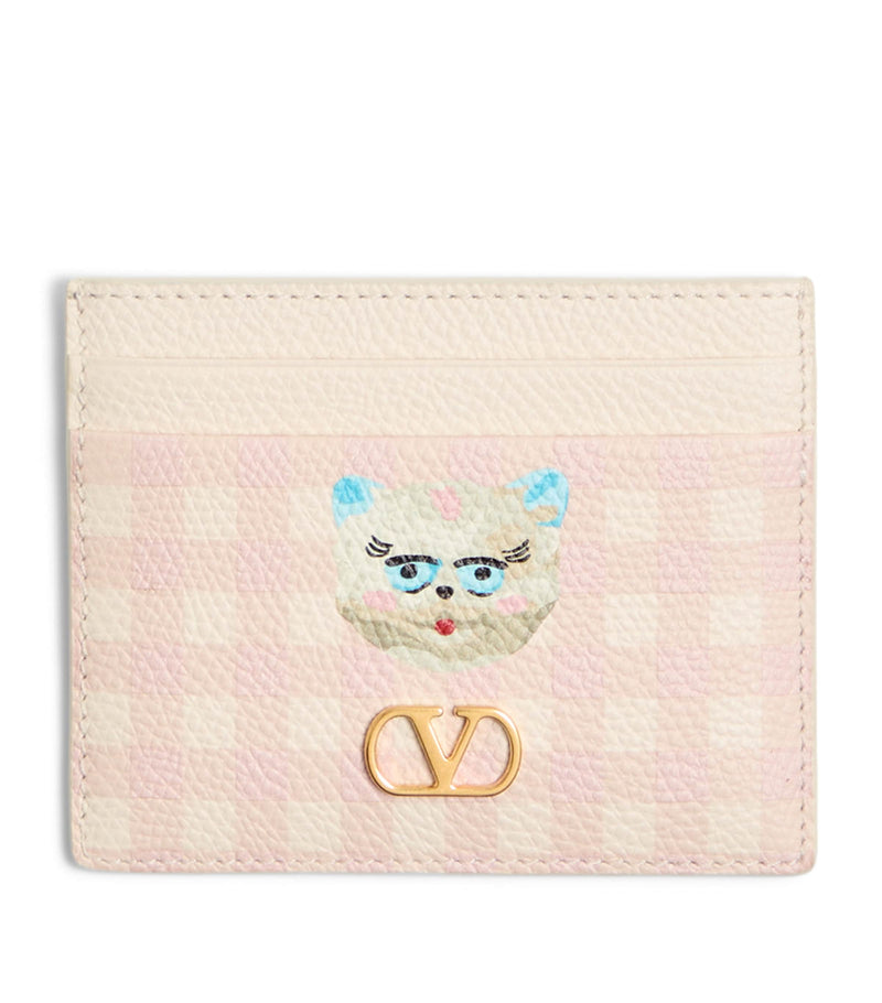 Valentino Garavani VLogo Signature grained leather card holder, imported from the UK