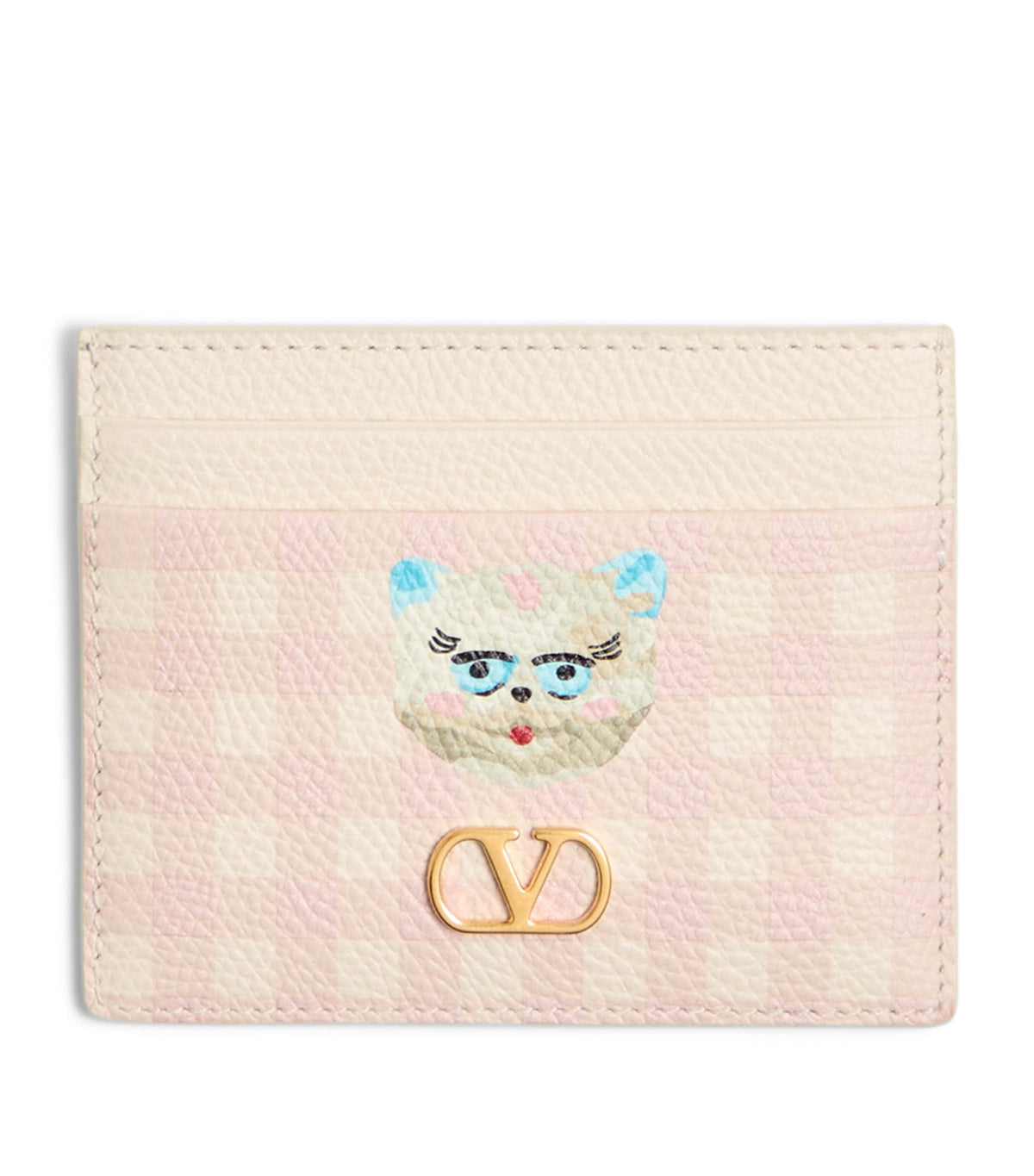 Valentino Garavani VLogo Signature grained leather card holder, imported from the UK