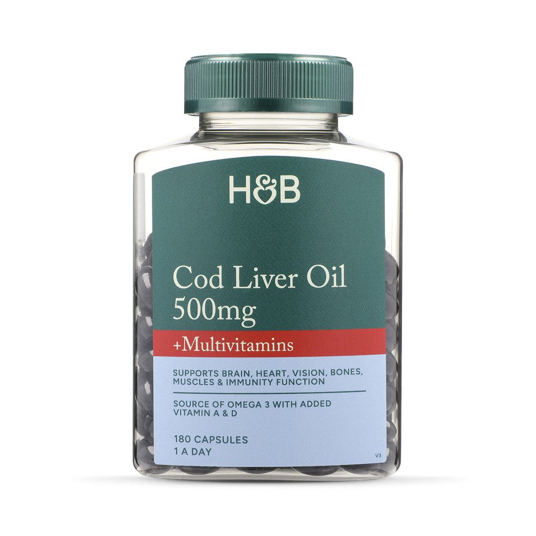 Holland Barrett Pure Cod Liver Oil Multivitamins 500mg 180 Capsules