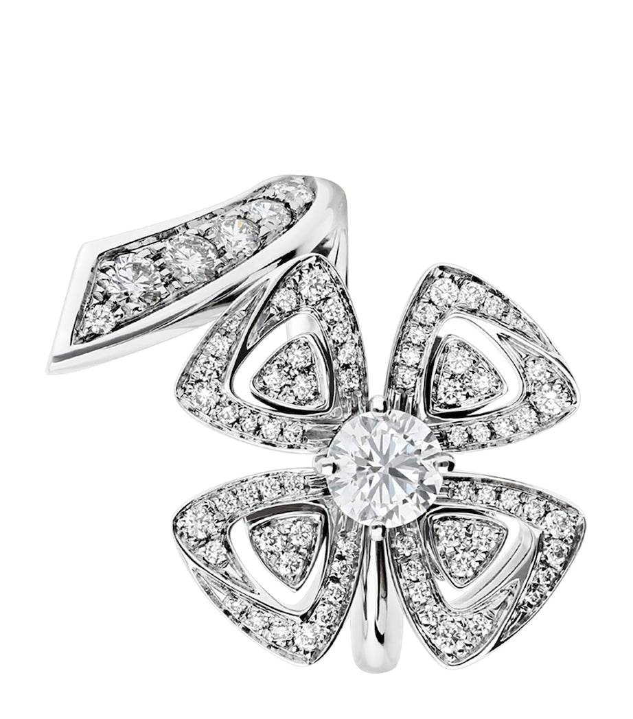 Bvlgari Fiorever ring white gold diamond, imported from the UK