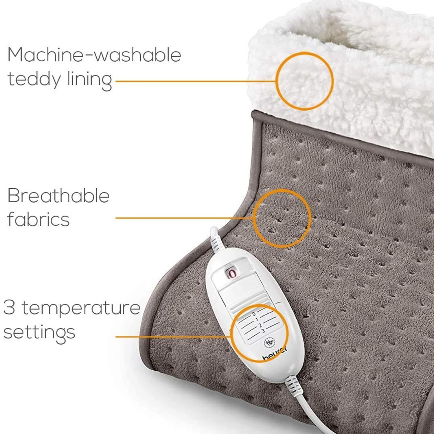 Beurer cosy foot warmer 531.07 Grey FW20 (British brand)