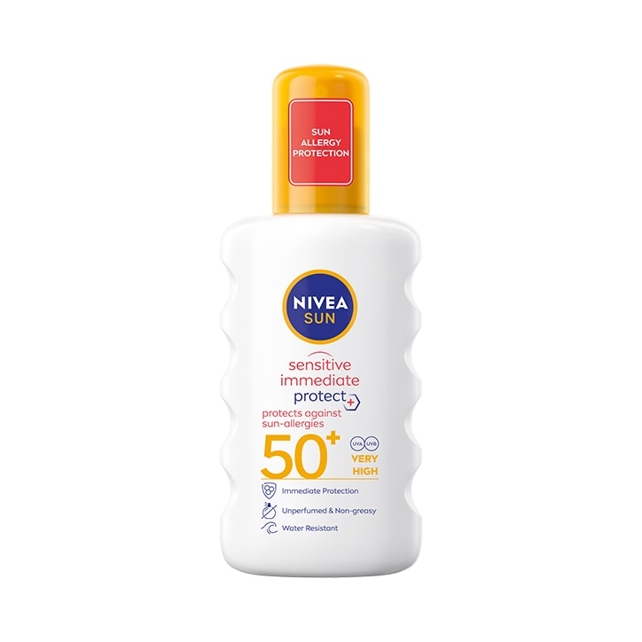 NIVEA Sun Sensitive Immediate Protect Allergy Sun Spray SPF50+ 200ml GOODS Holland&Barrett