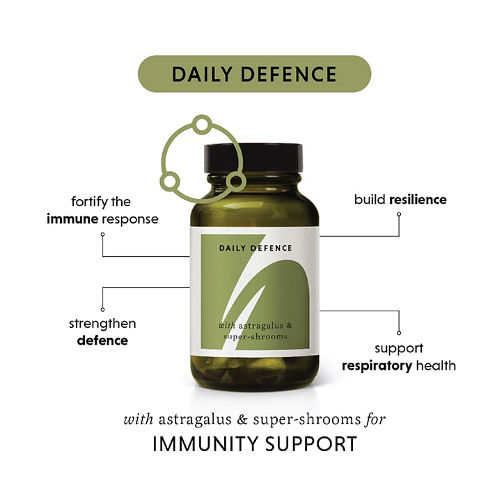 The Herbtender DAILY DEFENCE with Astragalus and Super-shrooms 60 Vegan Capsules GOODS Holland&Barrett