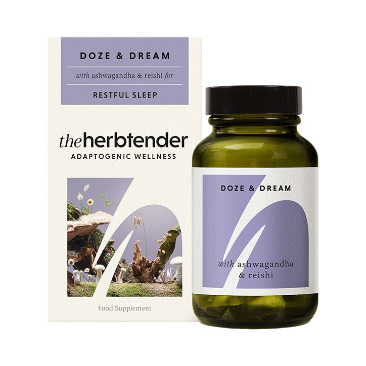 The Herbtender DOZE & DREAM with Reishi and Ashwagandha 60 Vegan Capsules GOODS Holland&Barrett