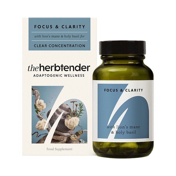 The Herbtender FOCUS & CLARITY with Lion’s Mane and Holy Basil 60 Vegan Capsules GOODS Holland&Barrett