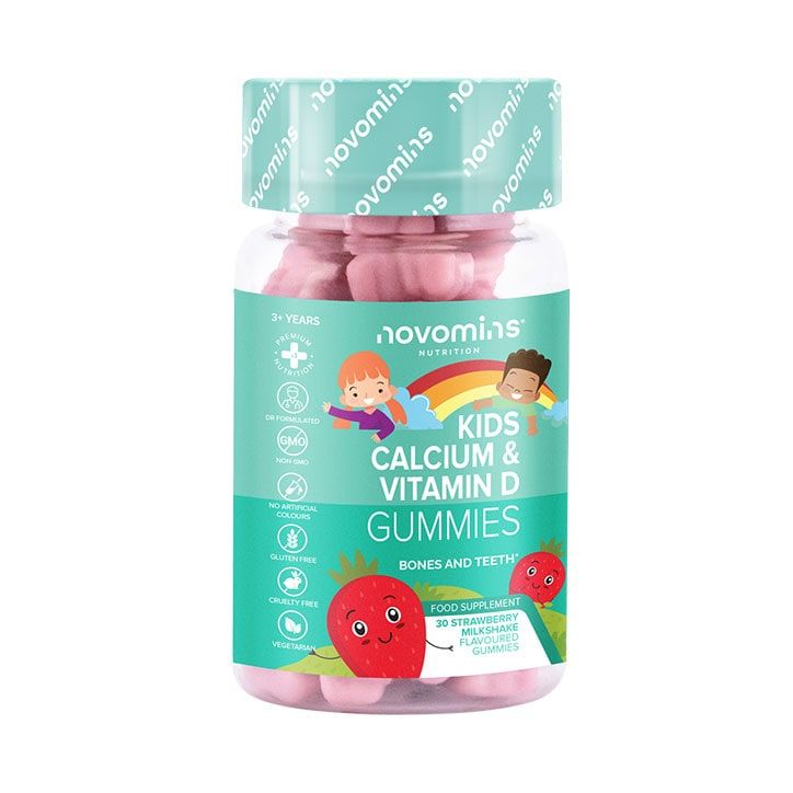 Novomins Kid's Calcium, Vitamin D & K2 30 Strawberry Flavour Gummies GOODS Holland&Barrett