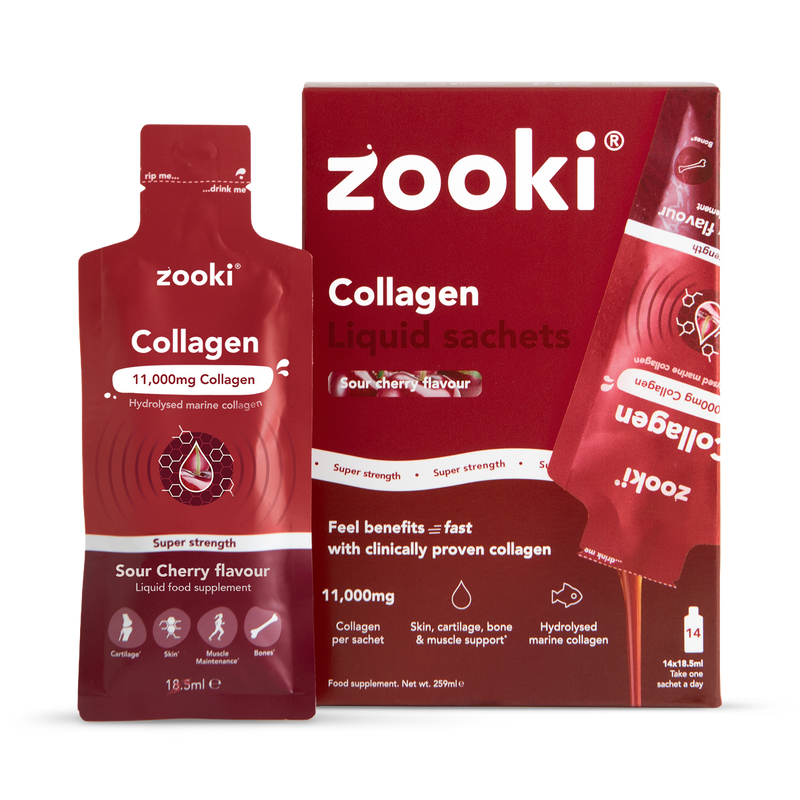 Zooki Super Strength Marine Collagen 11,000mg Sour Cherry Flavour 30 Sachets