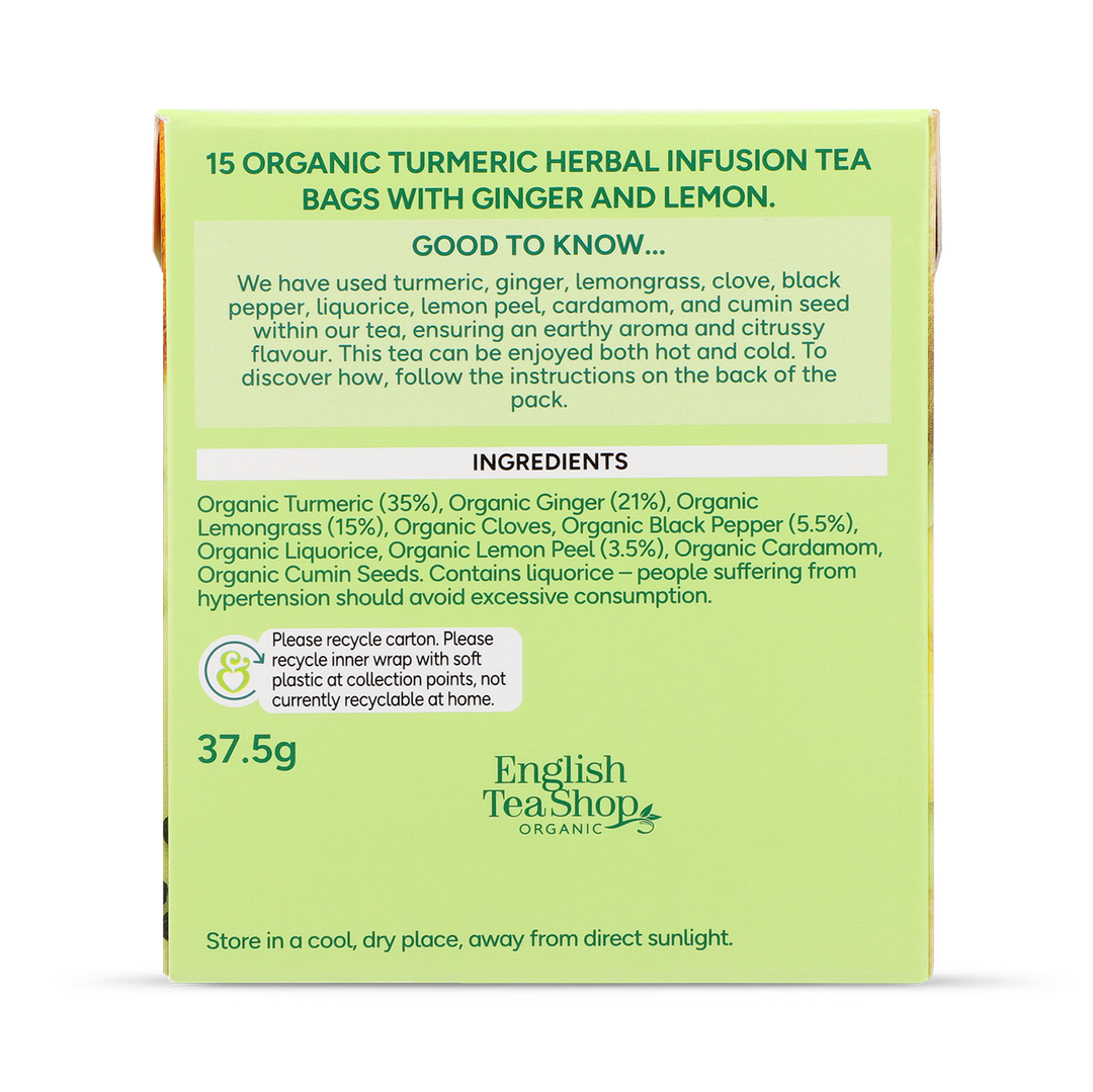 Holland  Barrett Turmeric Ginger  Lemon Tea 15 Tea Bags