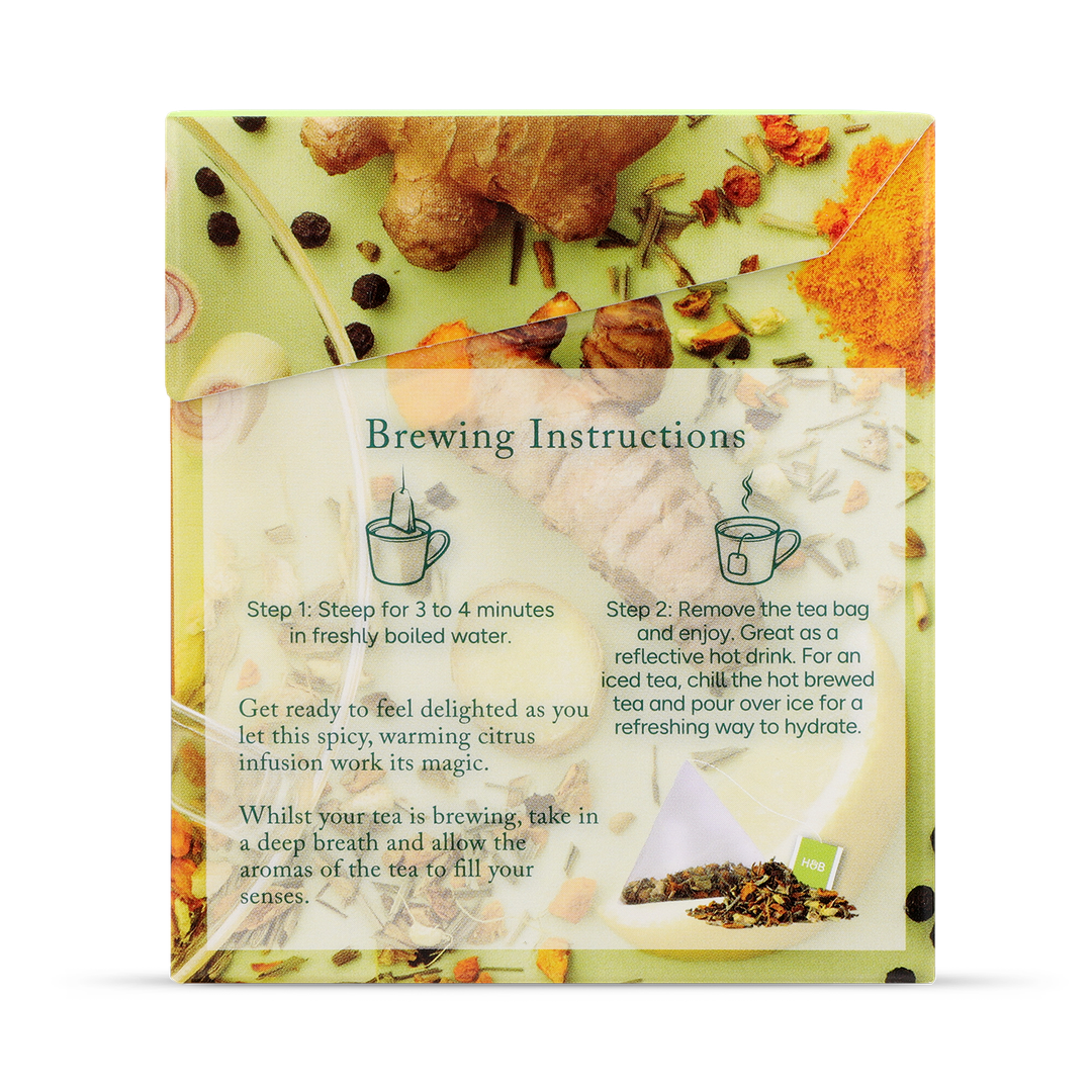 Organic Turmeric Ginger Lemon Herbal Tea 15 Tea Bags