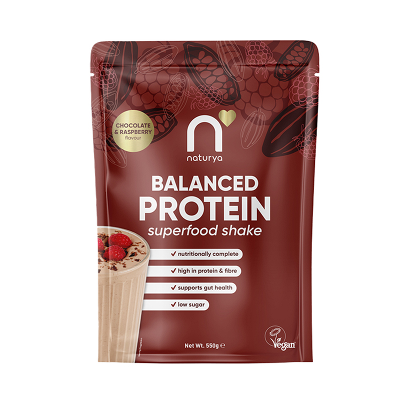 Naturya Balanced Protein Superfood Shake Chocolate & Raspberry 550g - Chocolate & Raspberry