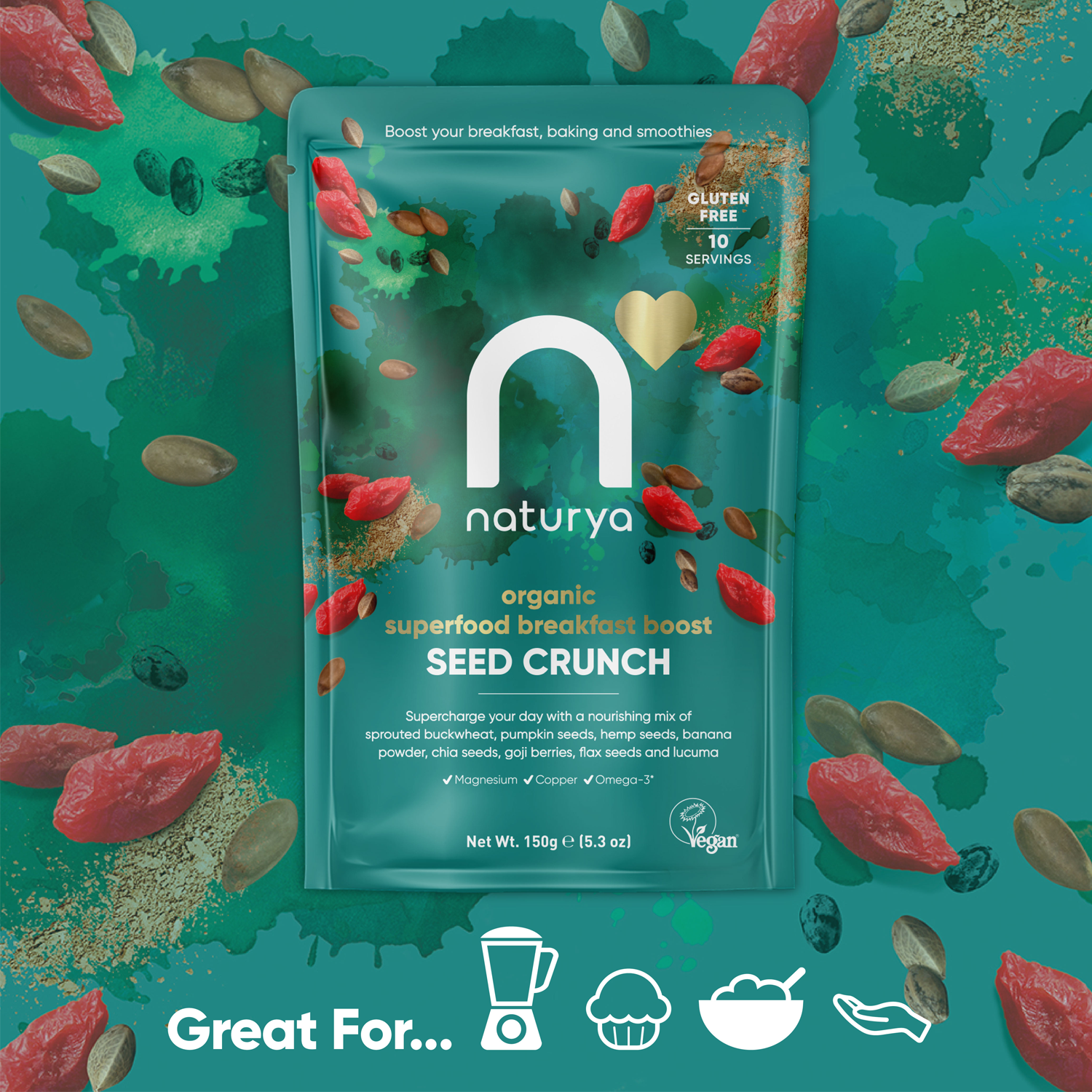 Naturya Organic Superfood Breakfast Boost Seed Crunch 150g GOODS Holland&Barrett