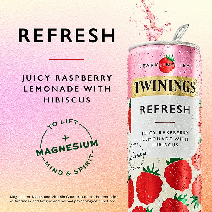 Twinings Refresh Raspberry & Lemon Sparkling Drink 250ml GOODS Holland&Barrett