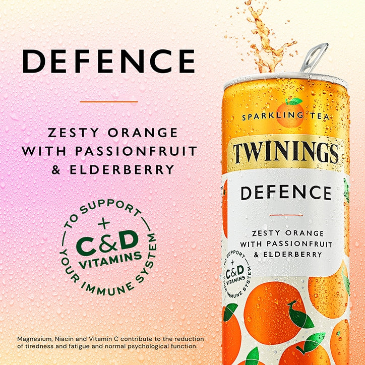 Twinings Refresh Raspberry & Lemon Sparkling Drink 250ml GOODS Holland&Barrett Defence (Orange & Passionfruit)