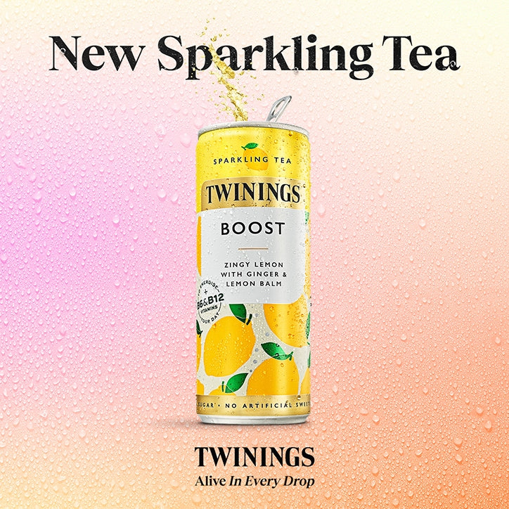 Twinings Refresh Raspberry & Lemon Sparkling Drink 250ml GOODS Holland&Barrett Boost (Lemon & Ginger)