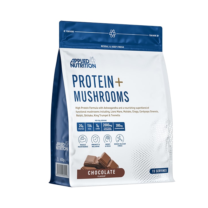 Protein+ Mushrooms Powder Chocolate 450g GOODS Holland&Barrett