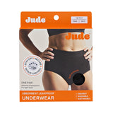 Jude Absorbent Leak Proof Underwear, Black, High Waist, Small