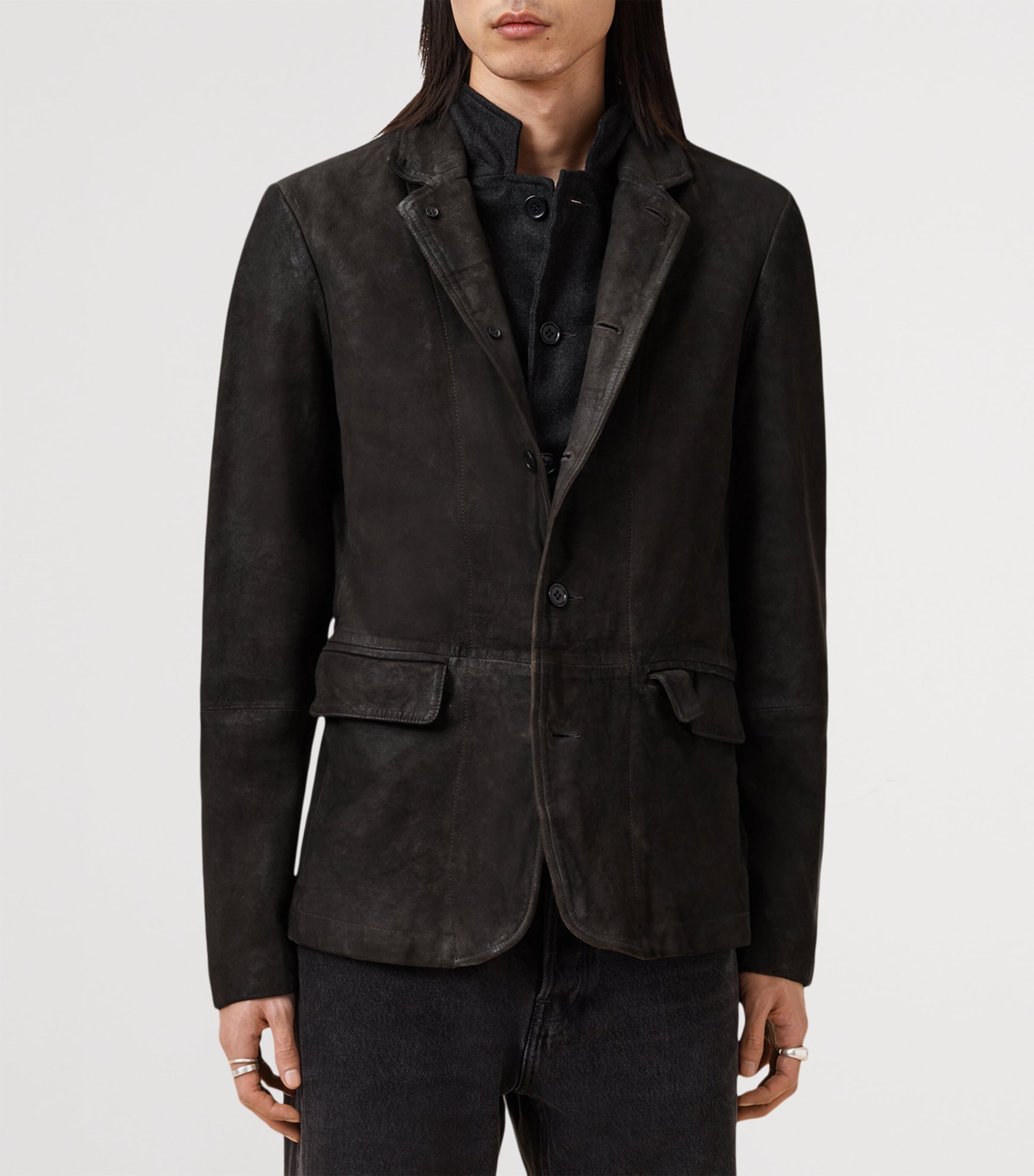 AllSaints Leather Survey Blazer - British fashion product