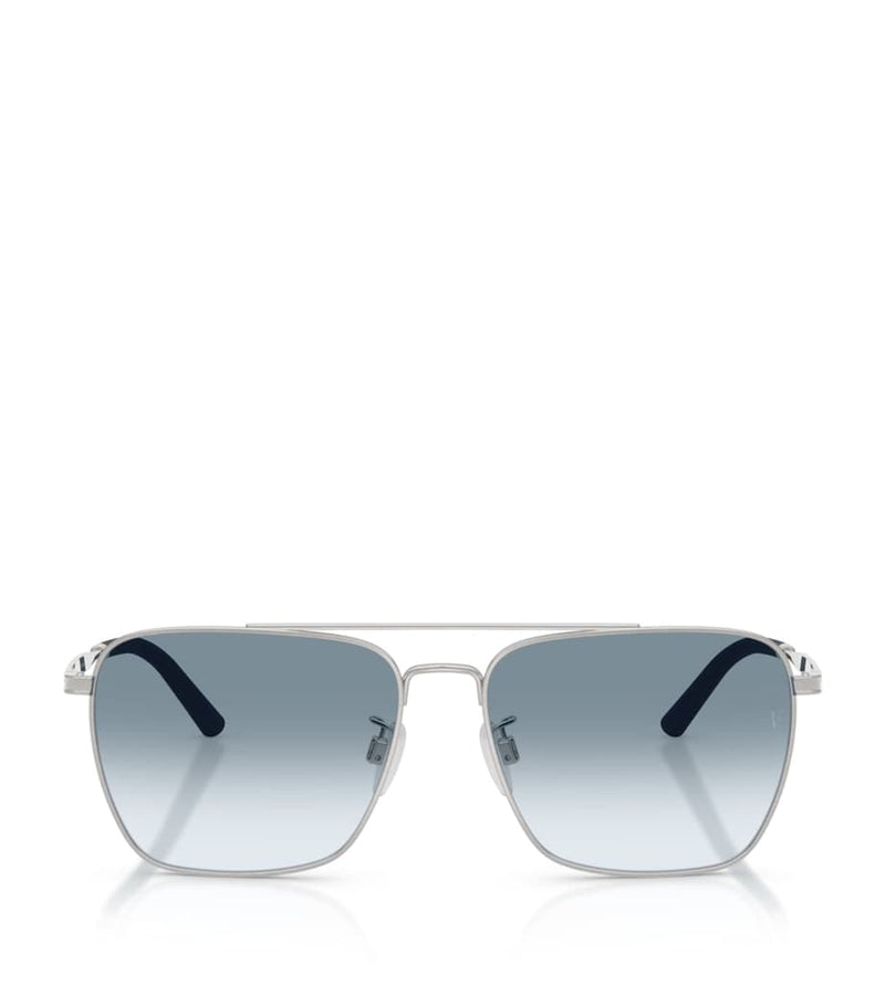 Oliver Peoples Metall R-15 firkantede solbriller, britisk versjon