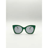 SVNX oversized cat-eye sunglasses in green, UK version