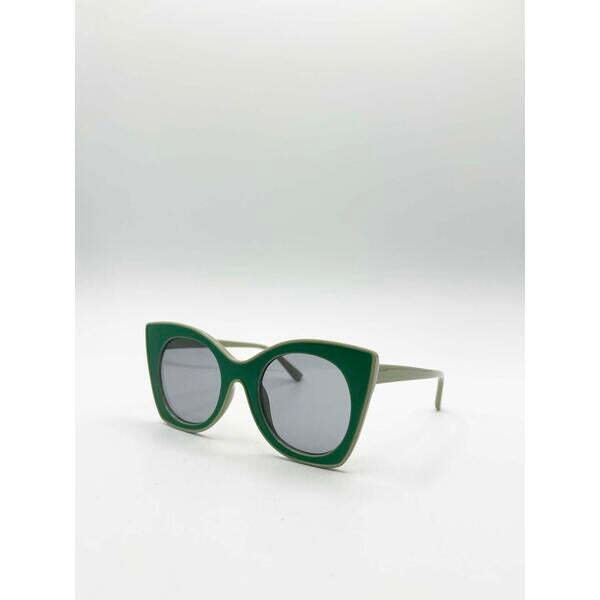 SVNX oversized cat-eye sunglasses in green, UK version