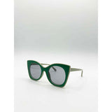SVNX oversized cat-eye sunglasses in green, UK version