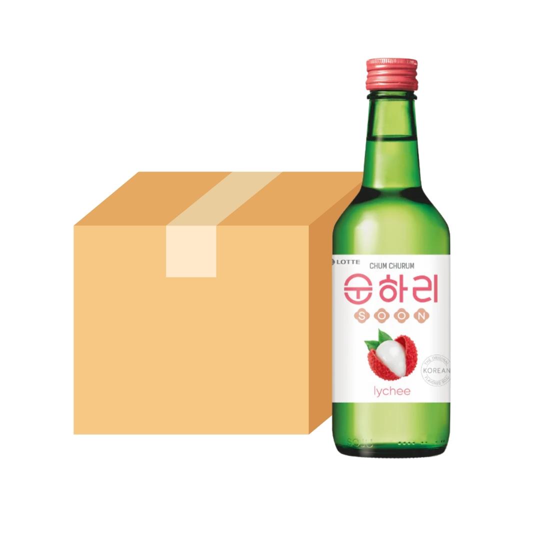 Chum Churum lychee soju 12% ABV case of 20 - British product