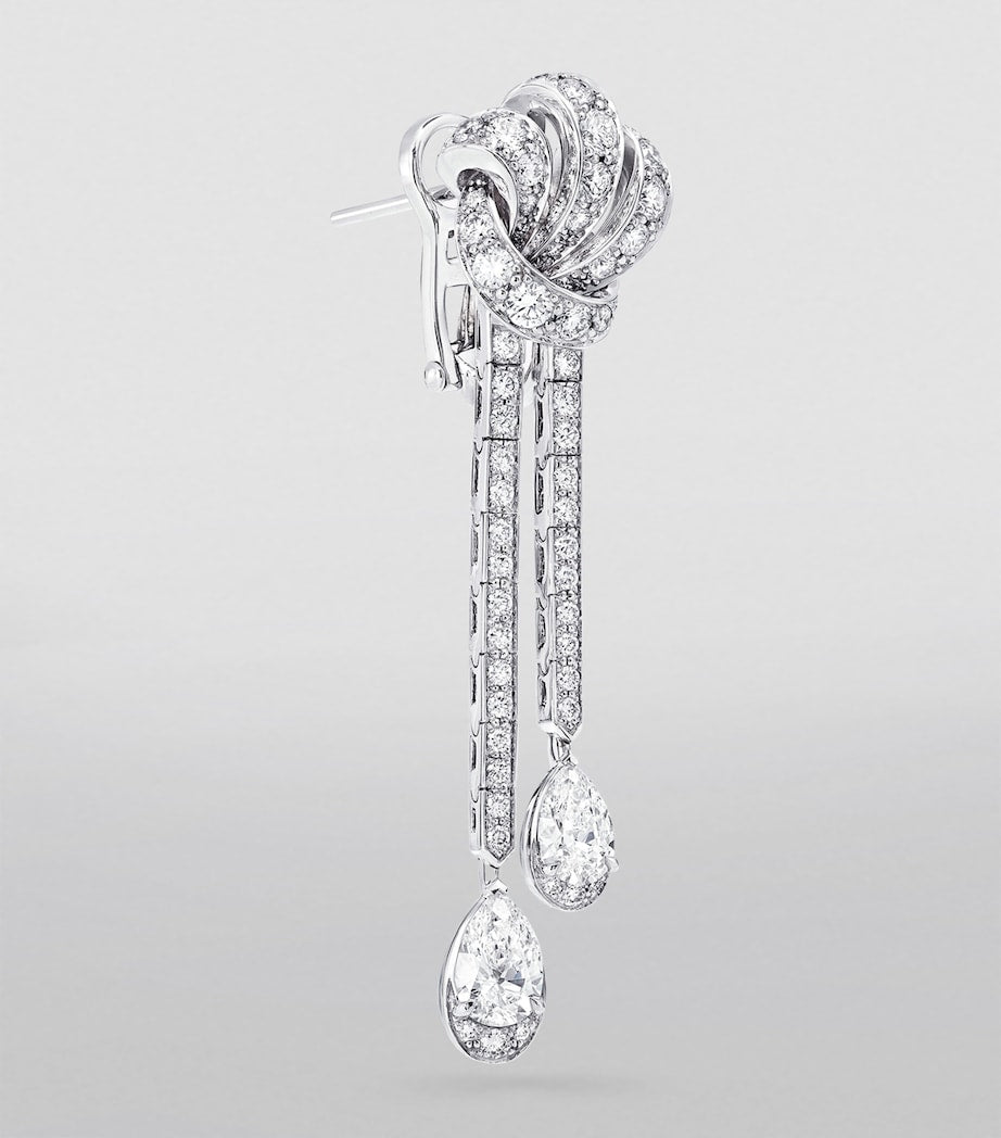 Graff white gold diamond bow earrings (British brand)