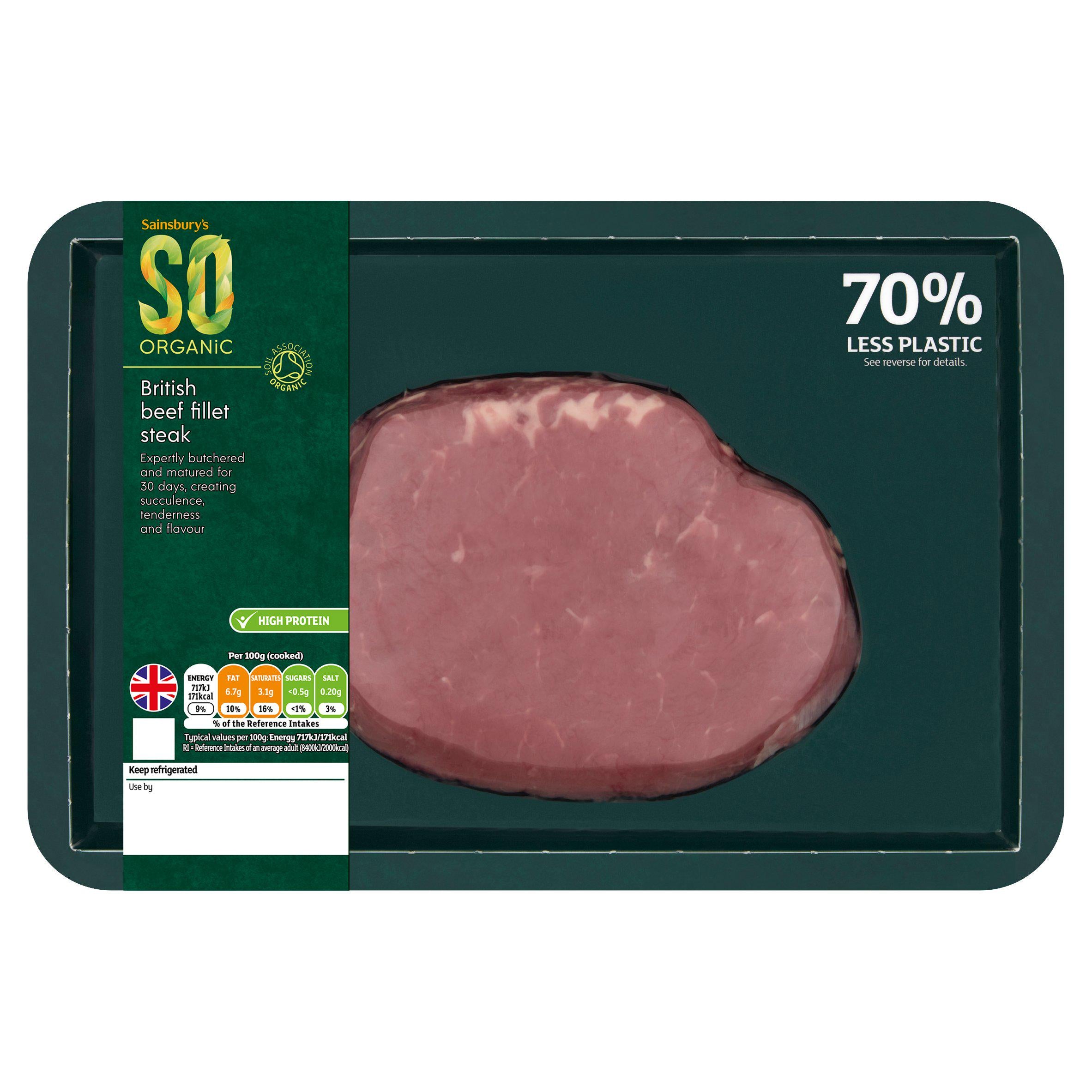 Sainsbury's 30 Days Matured British Beef Fillet Steak, So Organic 170g GOODS Sainsburys   