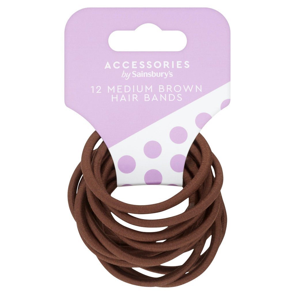 Sainsbury's Medium Pony Bands, Brown x12