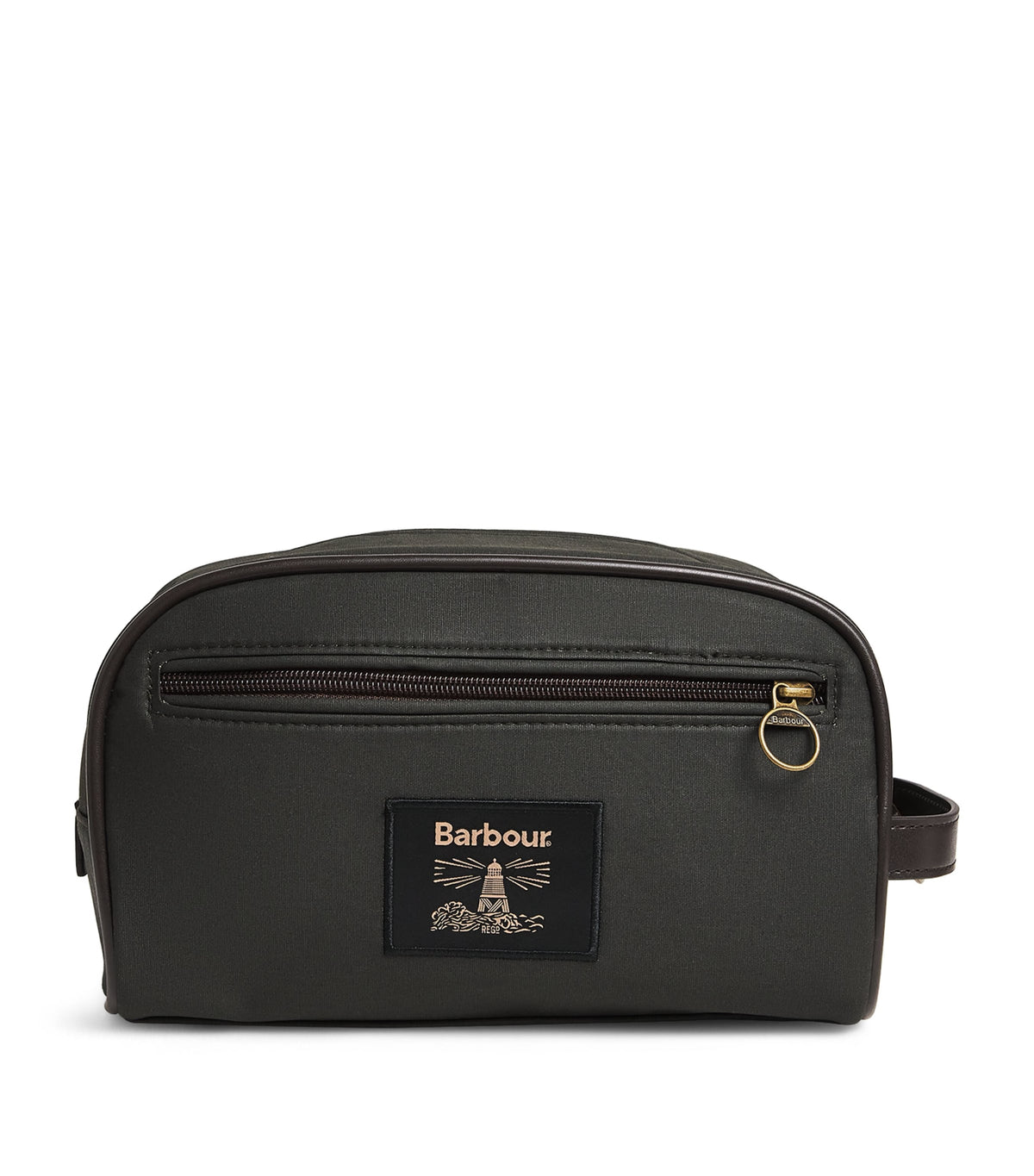 Barbour wax-coated wash bag - British product