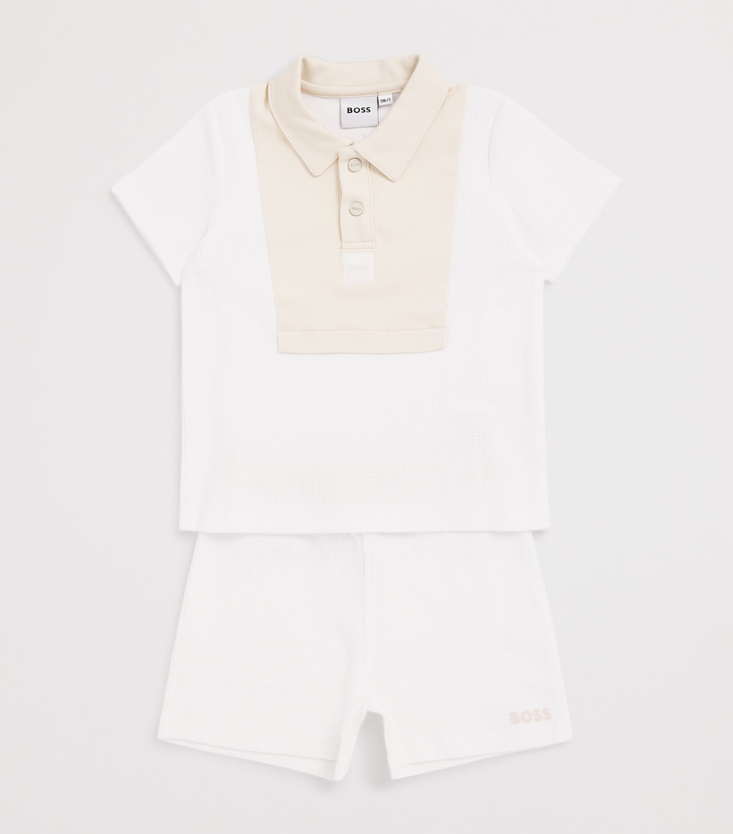 BOSS Kidswear cotton polo and shorts set for infants 1-18 months - British product