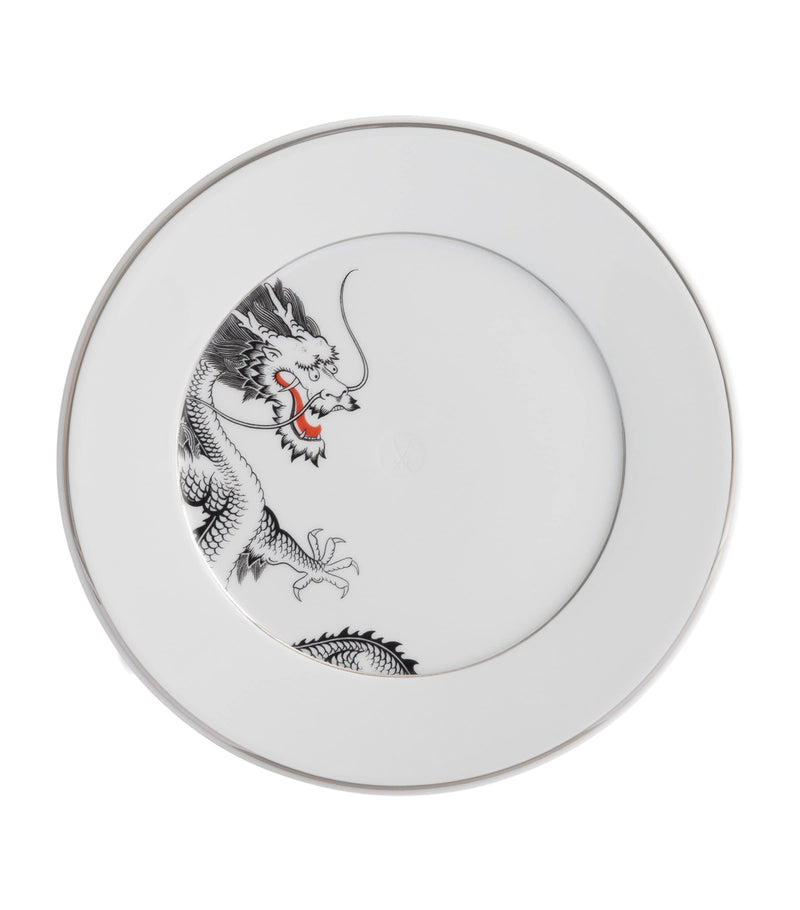 Meissen porcelain platinum lucky dragon dessert plate 22cm, imported from the UK