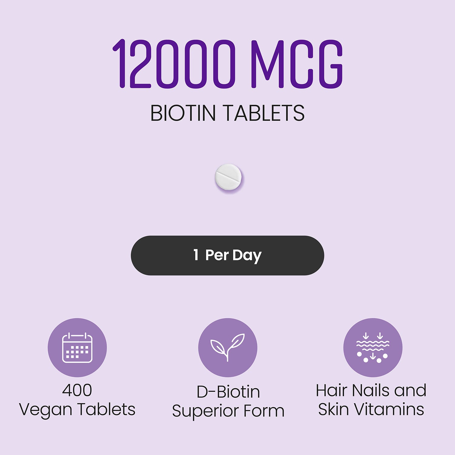 VitaBright biotin supplement 12,000 mcg 400 tablets (British brand)