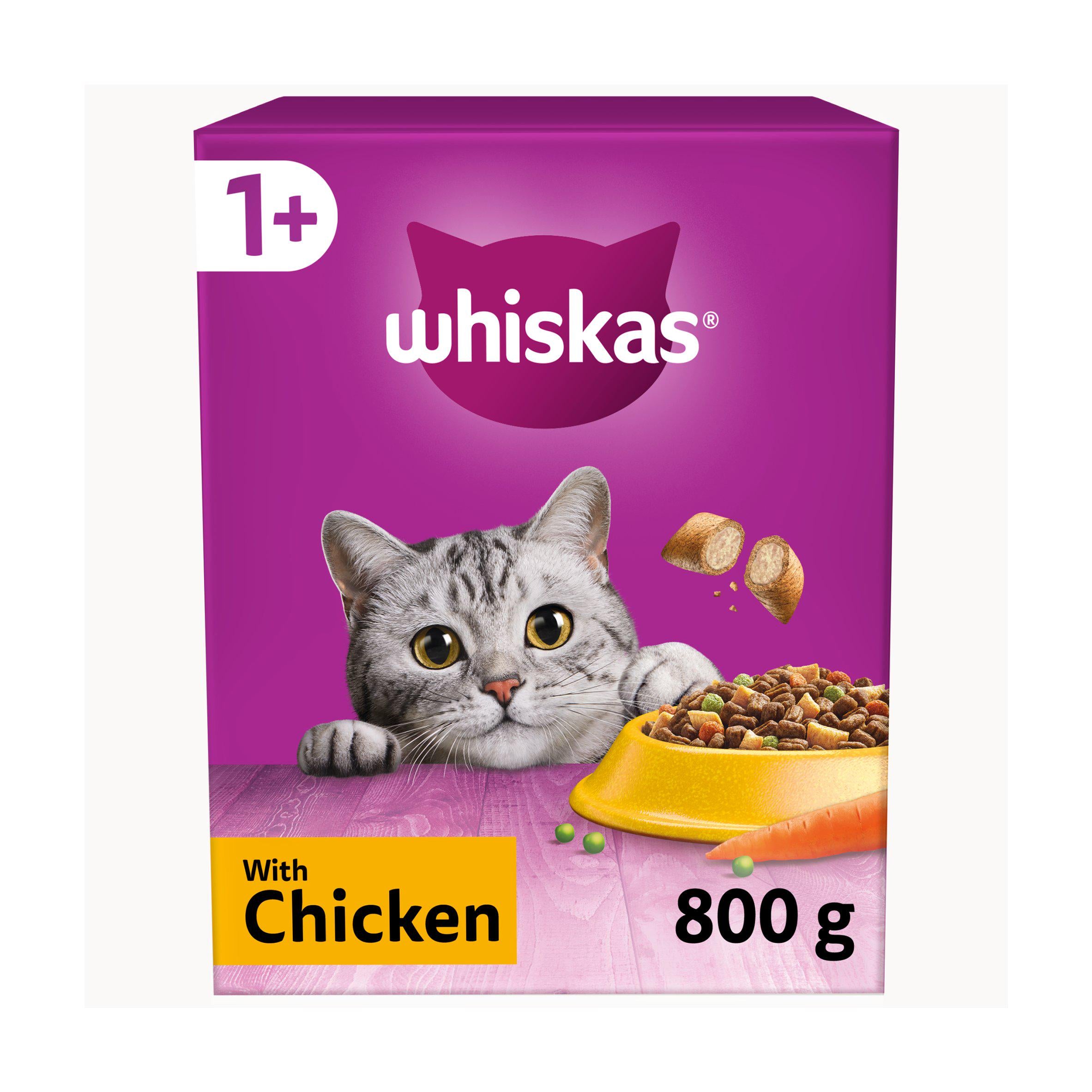 Whiskas 1+ Chicken Complete Adult Dry Cat Food 800g GOODS Sainsburys   