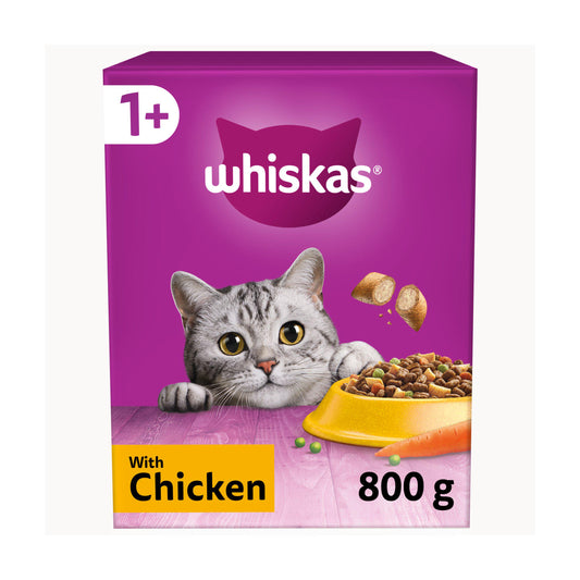 Whiskas 1+ Chicken Complete Adult Dry Cat Food 800g