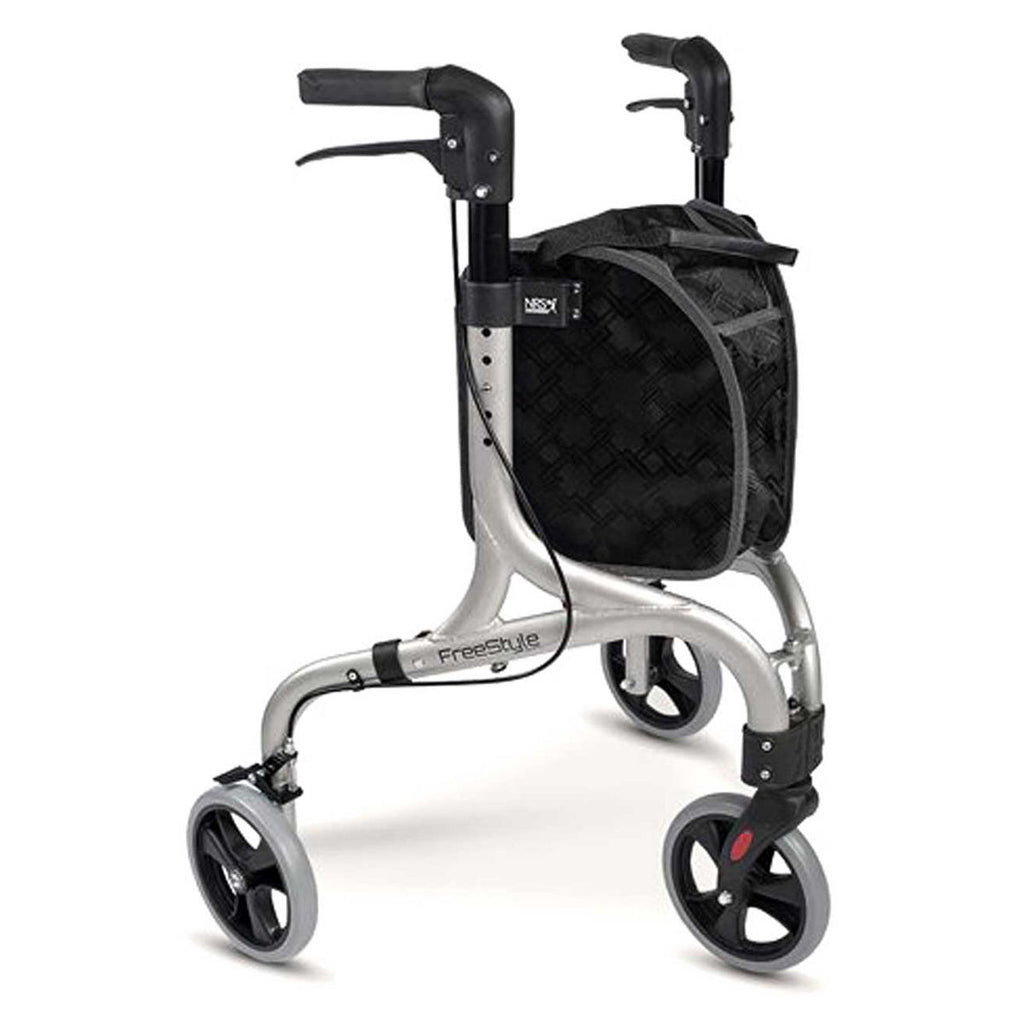 NRS Healthcare Freestyle 3 Wheel Rollator – Silver