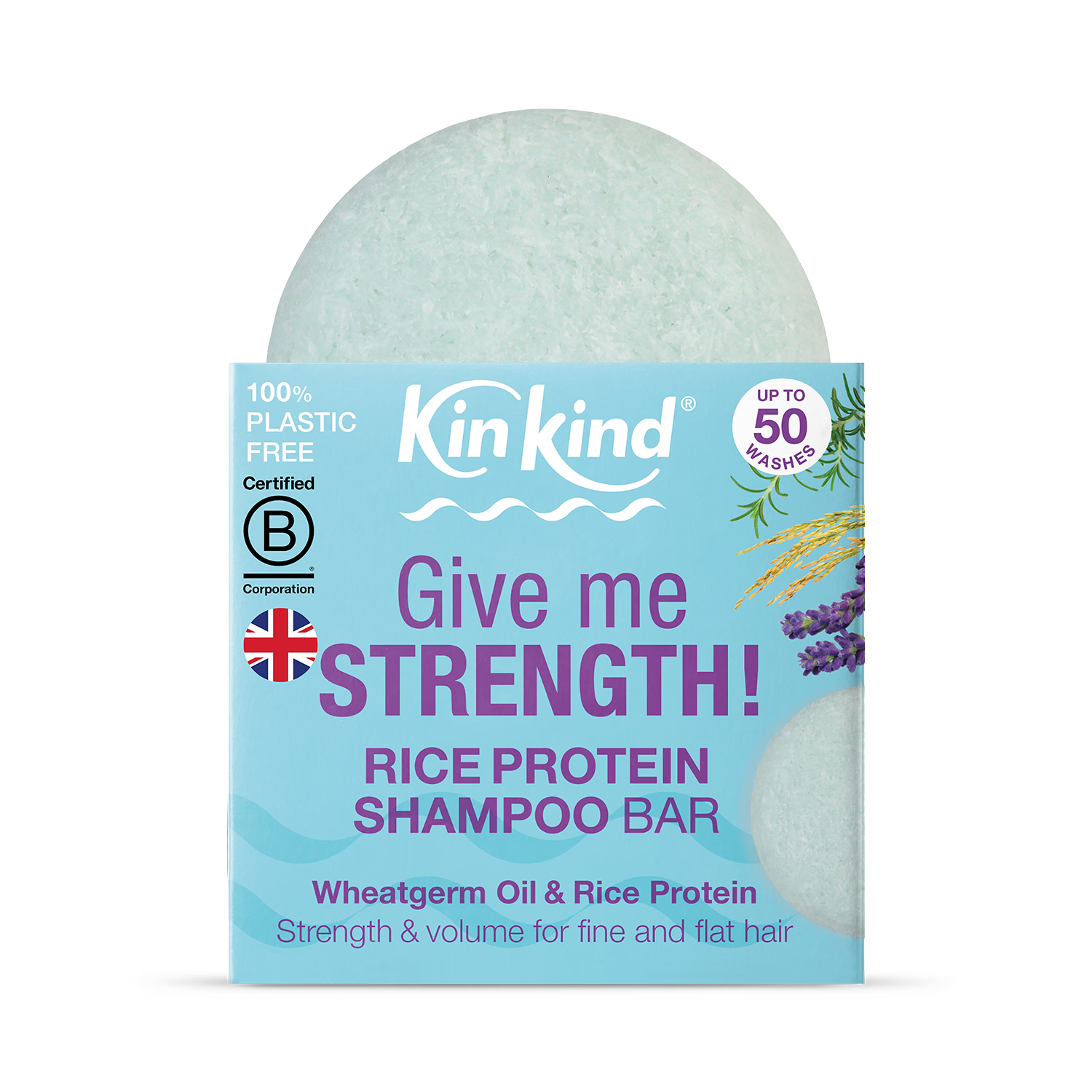 KinKind Give me STRENGTH shampoo bar 50g (British brand)