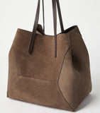 Brunello Cucinelli medium suede BC duo tote bag, imported from the UK