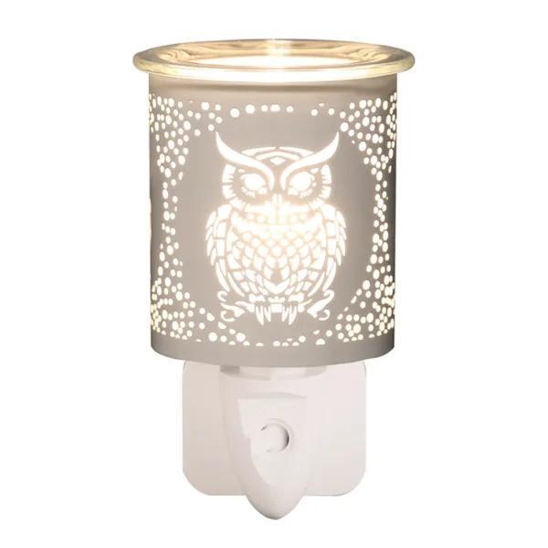 Aroma white owl wax melter 13cm, imported from the UK