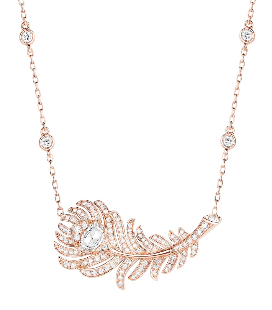 Boucheron Plume de Paon necklace rose gold diamonds, imported from the UK