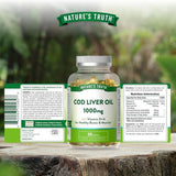 Nature's Truth cod liver oil 1000mg 60 softgels, imported from the UK