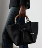 Ralph Lauren Collection leather tote bag with wooden handles, imported from the UK