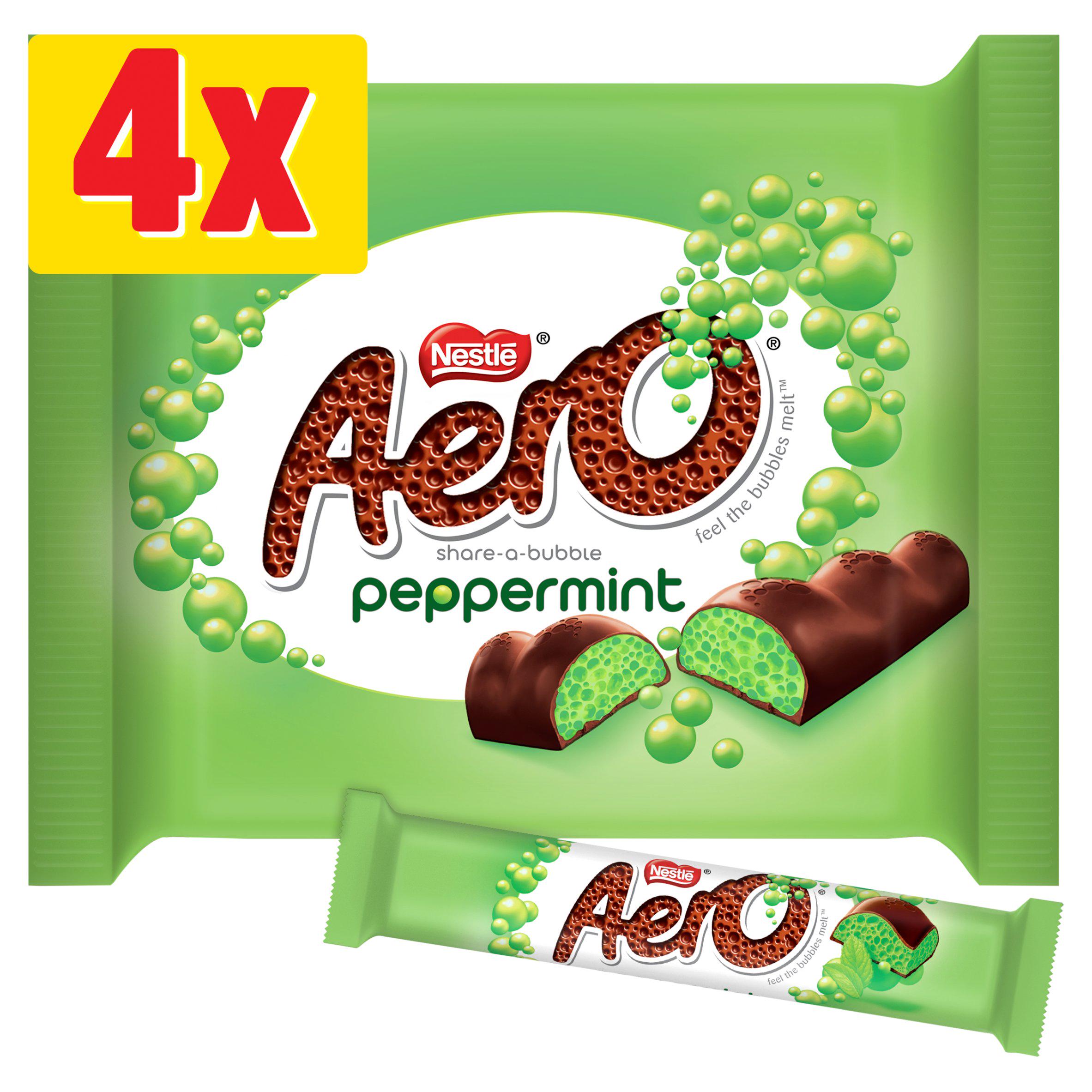 Aero Bubbly Peppermint Mint Chocolate Bar Multipack x4 108g GOODS Sainsburys   