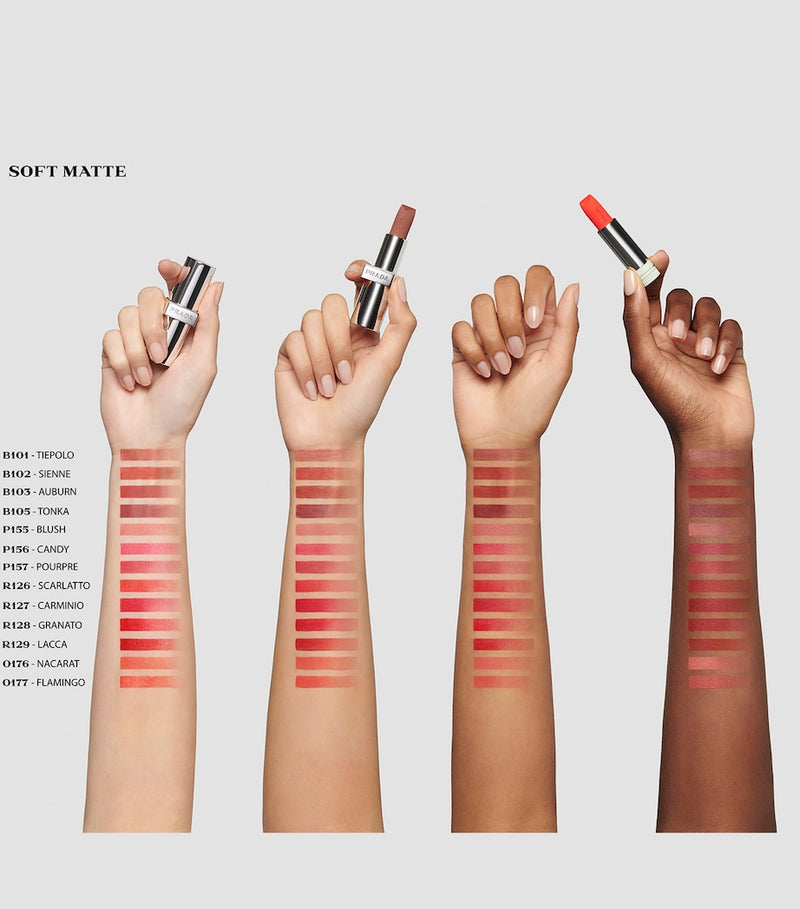 Prada Beauty Monochrome Soft Matte lipstick, imported from the UK