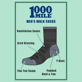1000 Mile men's walking socks single layer twin pack, UK version